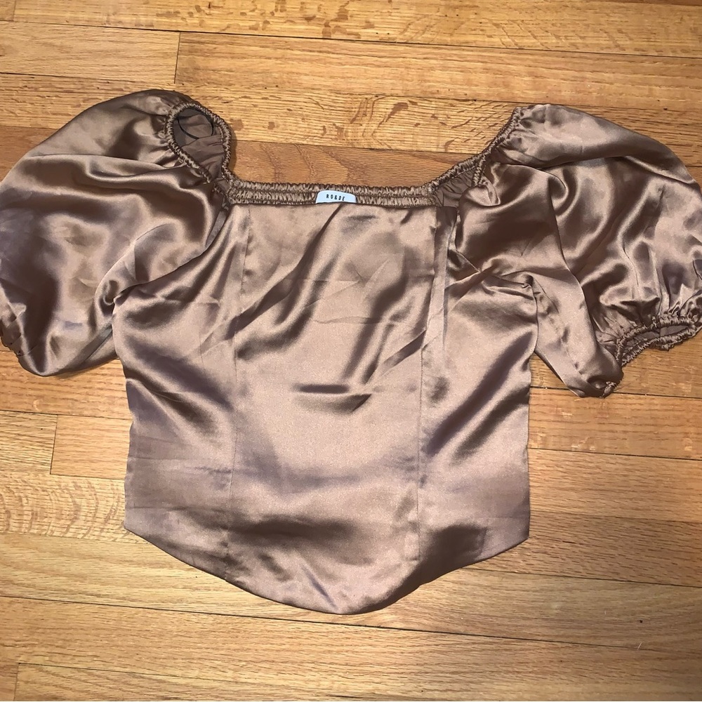 Ro & De Puff Sleeve Corset Style Top